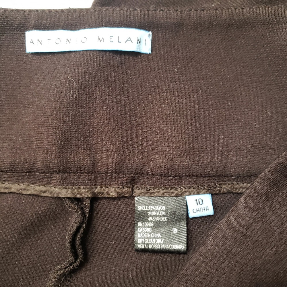 Antonio Melani Black Dress Pants Womens 10 Side Zip Stretch Trousers Workwear - Picture 5 of 5